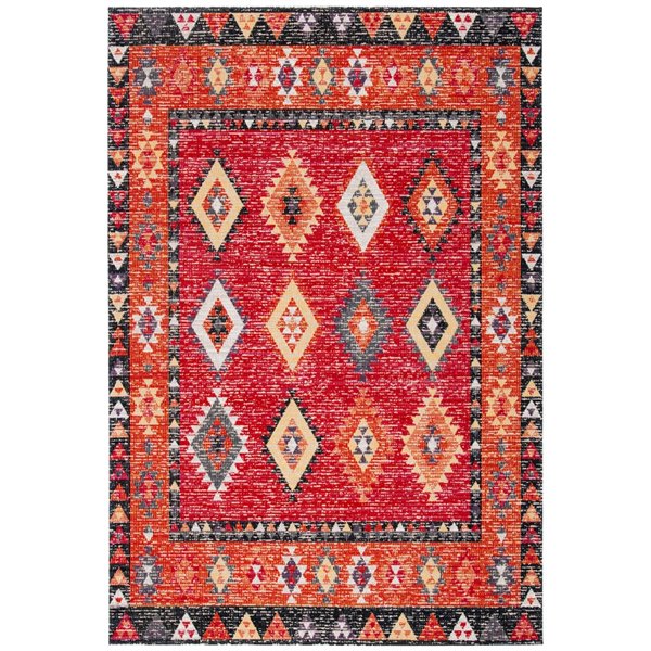 Safavieh Montage Rectangular Area Rug - Machine-Made - 10-ft x 8-ft - Red and Black