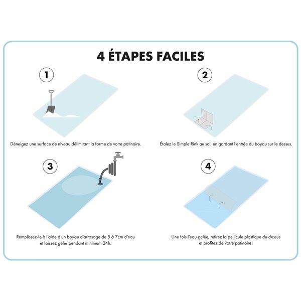 Patinoire SimpleRink, 10 pi x 20 pi, PVC transparent