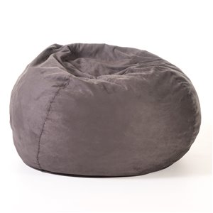 Best Selling Home Decor Orla 5 Ft Suede Bean Bag Chair, Charcoal