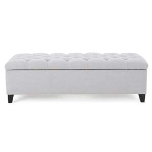 Best Selling Home Decor Ottilie Contemporary Button-Tufted Fabric Rectangle Storage Ottoman Bench