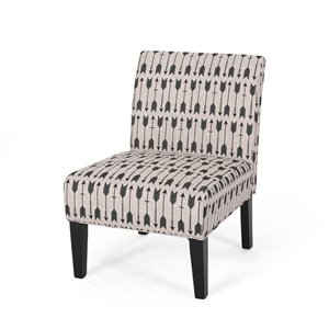 Best Selling Home Decor Hazelton Fabric Accent Chair, Beige and Matte Black Finish  (Set of 1)