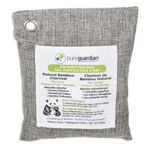 Sachets de charbon de bambou purificateur d'air PureGuardian, 200 g