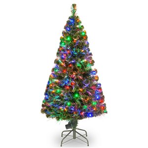 National Tree Company 60-in Optical Fibre Evergreen Artificial Christmas Tree with LED Lights