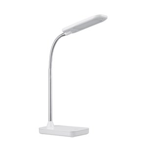 Globe Electric White and Chrome Integrated LED Desk Lamp