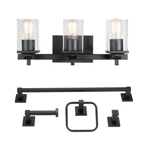 Globe Electric Dakota 5-Piece Matte Black All-In-One Bathroom Set