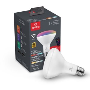 Globe Electric Wi-Fi Smart 65W Equivalent RGB and Tunable White Dimmable LED Light Bulb