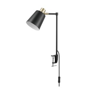 Lampe de bureau de Globe Electric 19 po avec bras pivotant de collection Lex de couleur noir