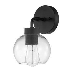 Applique murale Bangor de Globe Electric extérieure/intérieur à 1 lumière, noir mat