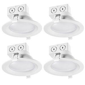Ensemble d'éclairage Globe Electric encastré blanc DEL 5 po, pqt de 4