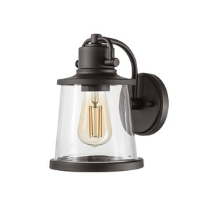 Globe Electric Charlie 1-Light Outdoor Wall Sconce LED Bulb Included - Matte Black