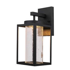 Globe Electric Capulet LED Integrated Outdoor Indoor Wall Sconce - Black