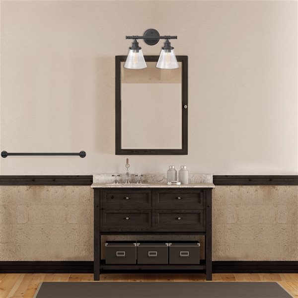 Oil rubbed 2 2024 light vanity