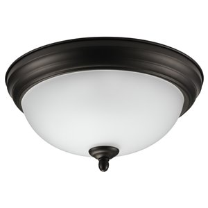 Globe Electric Dobson 1-Light Dark Bronze Flush Mount Ceiling Light
