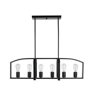 Luminaire suspendu Marin de Globe Electric à 6 lumières, fini bronze foncé