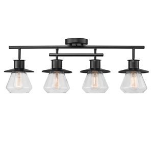 Rail d'éclairage Nate de Globe Electric à 4 lumières, bronze foncé