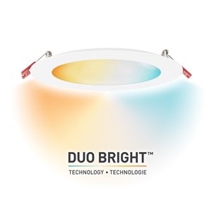 Ensemble d'éclairage DuoBright de Globe Electric encastré DEL intégré blanc 6 po