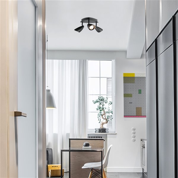 Globe Electric Grayson 3-Light Track Lighting Canopy - Matte Black