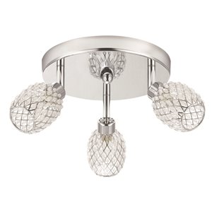Sienna 3-Light Mini Pineapple Ceiling Light, Chrome Finish