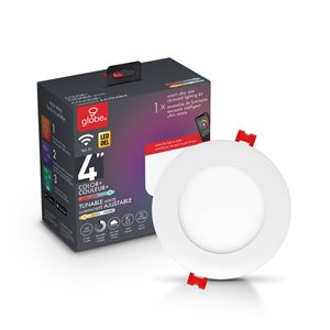 Globe Electric Wi-Fi Smart Ultra Slim Color Changing RGB Tunable White Recessed Lighting Kit 4-in