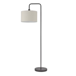 Globe Electric Barden Floor Lamp with Beige Fabric Shade - 58-in - Dark Bronze