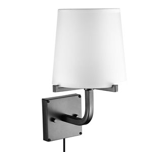 Applique murale Valerie de Globe Electric enfichable ou câblée à 1 lumière, bronze foncé