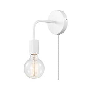 Globe Electric Novogratz x Globe Walter 1-Light Plug-in or Hardwire Wall Sconce - Matte White