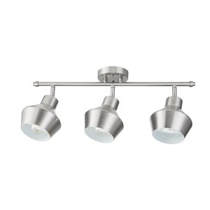Rail d'éclairage Asher de Globe Electric à 3 lumières, nickel brossé