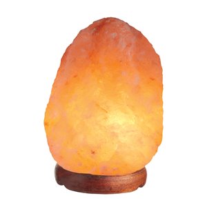 Globe Electric Himalayan Salt Lamp with Wood Base Pink - 7-in