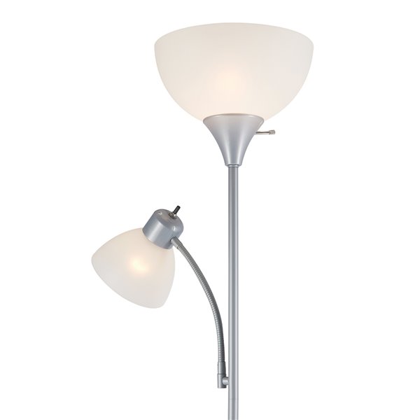 Globe Electric Delilah Torchiere Floor, Catalina Lighting 2 Light Silver Finish Torchiere Floor Lamp
