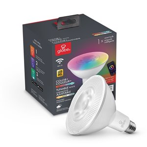 Globe Electric Wi-Fi Smart 90W Equivalent, RGB Tunable White Dimmable Frosted LED Light Bulb