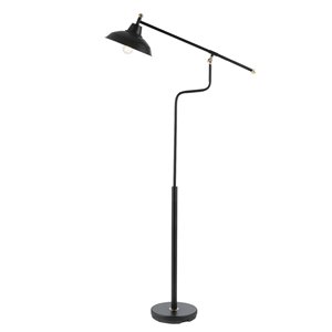 Lampe sur pied Carlton de Globe Electric noir mat, 63 po