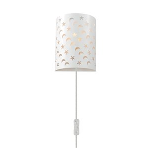 Globe Electric Novogratz x Globe Luna 1-Light Stars and Moons Plug-In Wall Sconce - Matte White