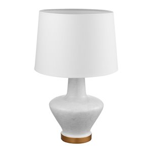 Lampe de table Serena de Globe Electric avec abat-jour en tissu blanc, 18 po