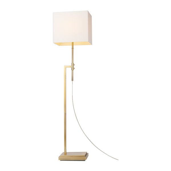 Globe Electric Lockhart Adjustable Height Floor Lamp With A White Fabric Shade Soft Gold 67131 Rona Globe Electric Lockhart Adjustable, Electric Floor Lamps