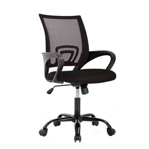 Chaise de bureau à dossier moyen en maille de TygerClaw, noir