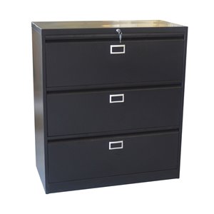 Classeur latéral à 3 tiroirs de TygerClaw, 35,4 po x 39,6 po, noir