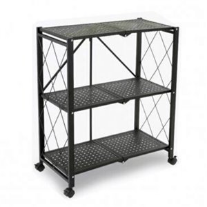 Étagère mobile pliante à 3 tablettes de TygerClaw, acier, 33,9 po x 28 po, noir