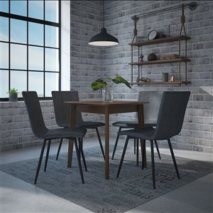 Ens. de salle à manger moderne de mi-siecle avec table en noyer de Worldwide Homefurnishings, bleu, 5 pièces