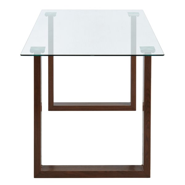 Ens. de salle à manger contemporain avec table en verre de Worldwide Homefurnishings, crème/beige/amande, 5 morceaux