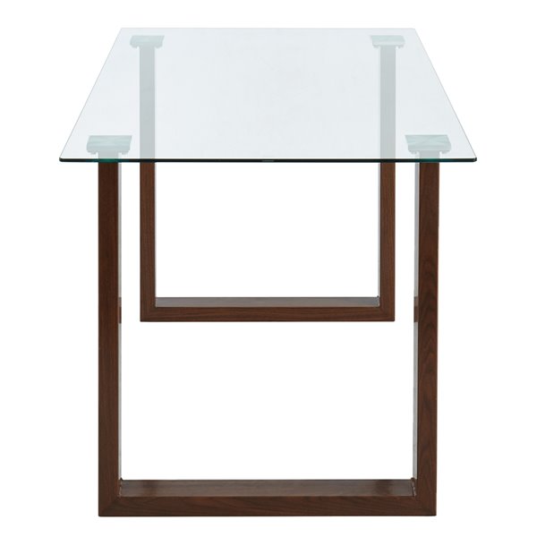 Worldwide Homefurnishings Contemporary Dining Set with Glass Table - Cream/Almond/Beige - 5 Pcs