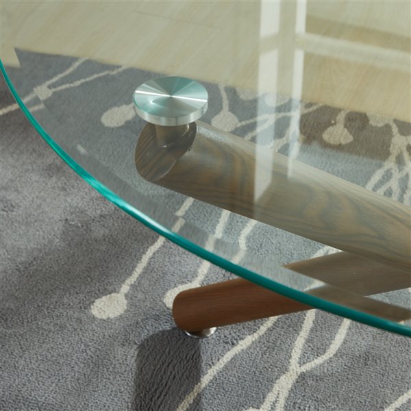 Worldwide Homefurnishings Mid-Century Dining Set with Glass Table - Silver/Gray - 5 Pcs