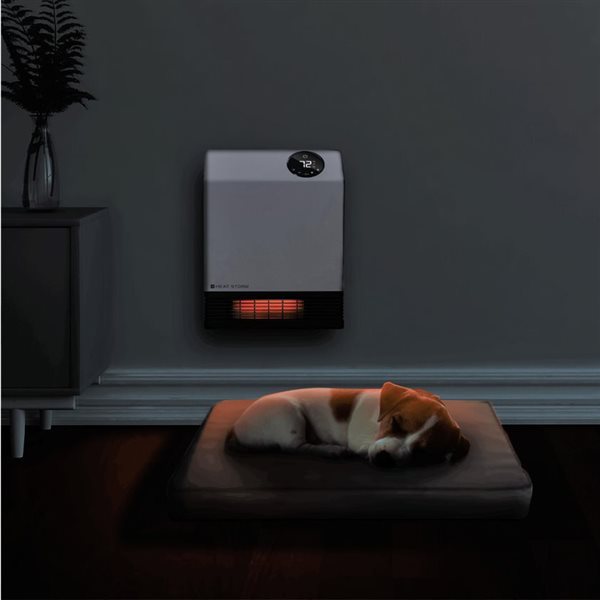 Radiateur portatif à quartz infrarouge Heat Storm avec thermostat intégré  et capteur de surchauffe, blanc