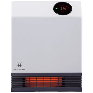 Heat Storm Infrared Quartz Portable Heater with Built-In Thermostat and Over Heat Sensor - White