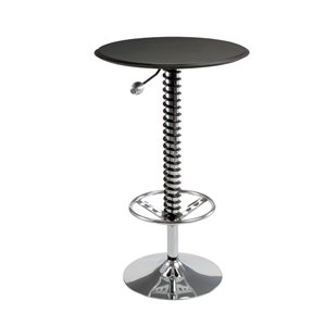 Pitstop Pit Crew Bar Table Black Faux 24.5-in x 36.75-in x 42-in