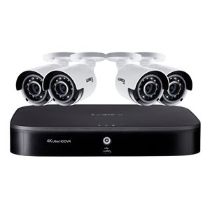 Lorex 4K Ultra HD 8 Channel 2TB DVR Security System 4 x Outdoor Security Cameras