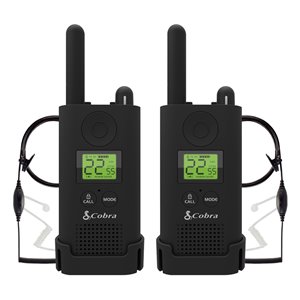Cobra MicroTALK 22-Channel FRS/GMRS 2-Way Radios with Headsets - 37 Km - 2-Pk