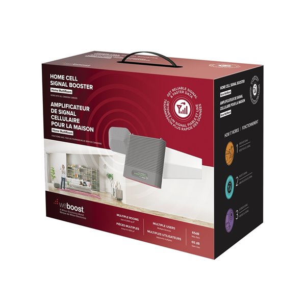 weBoost Home MultiRoom 65 dB Gain Cell Signal Booster - 5,000 sq ft