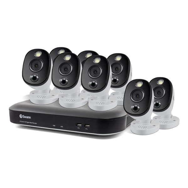 Swann 4K 8CH DVR Security System w/ 8 Warning Light Cameras - SWDVK-855808WL