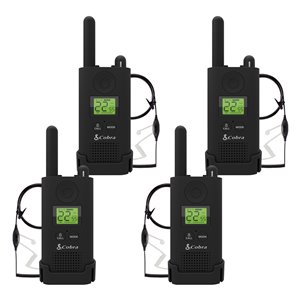 Cobra MicroTALK 22-Channel FRS/GMRS 2-Way Radios with Headsets - 37 Km - 4-Pk