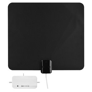 RCA ANT3ME Amplified Multi-Directional Ultra-Thin HDTV Indoor Antenna w/ Signal Meter